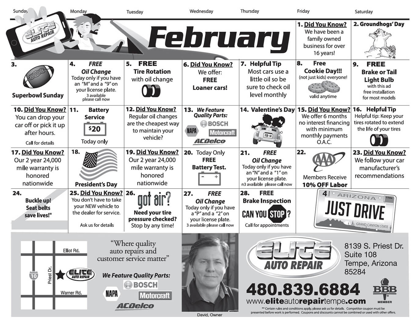 Calendar Mailer Feb 2019 #2 | Elite Auto Repair